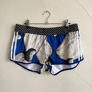 adidas originals x farm rio blue cashew print mini shorts medium